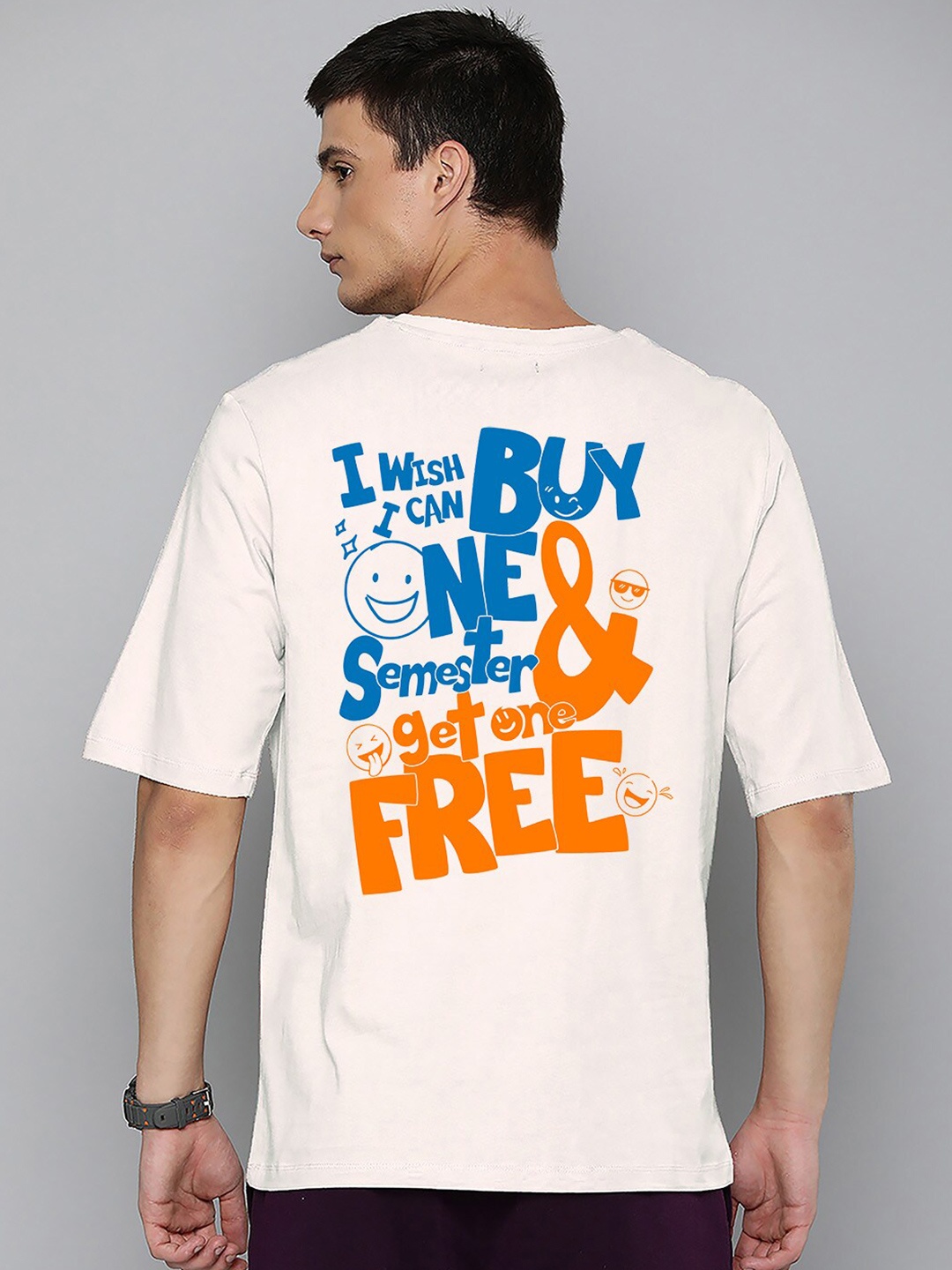 

Harvard Off White Typography Printed Drop-Shoulder Sleeves Cotton Oversized T-shirt