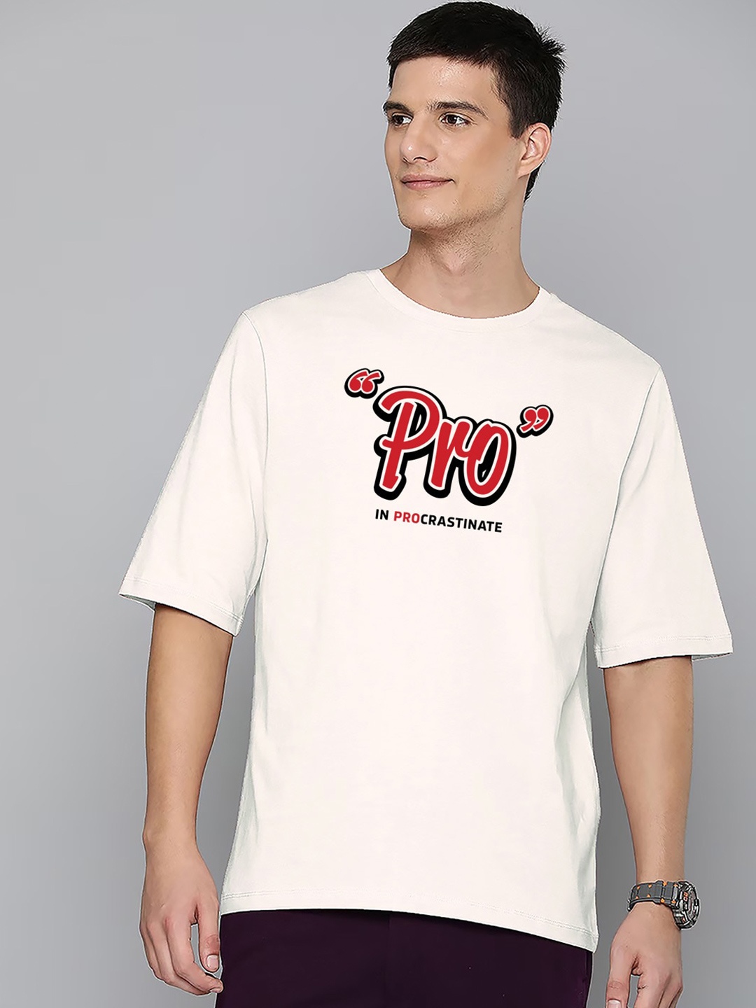 

Harvard Off White Typography Printed Drop-Shoulder Sleeves Cotton Oversized T-shirt