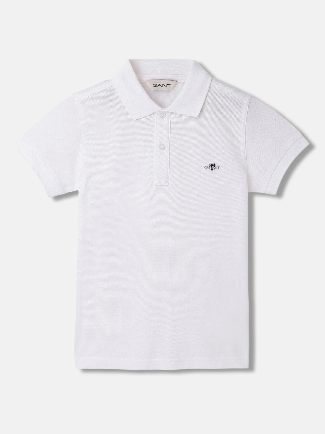 

GANT Boys Polo Collar Pure Cotton T-shirt, White