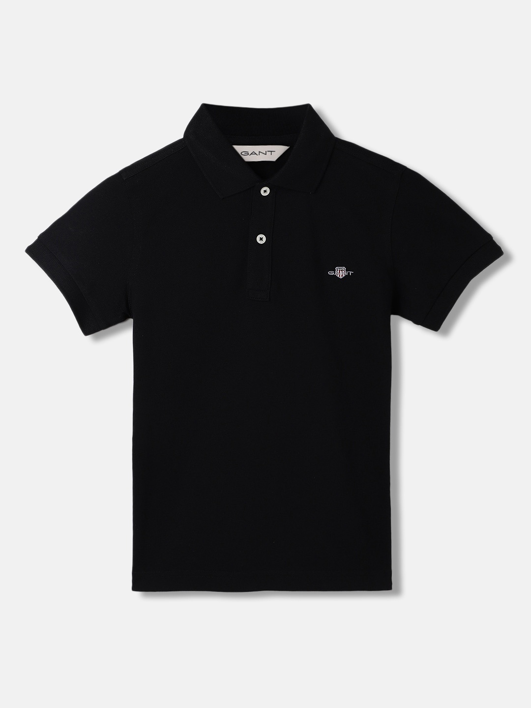 

GANT Boys Polo Collar Pure Cotton T-shirt, Black