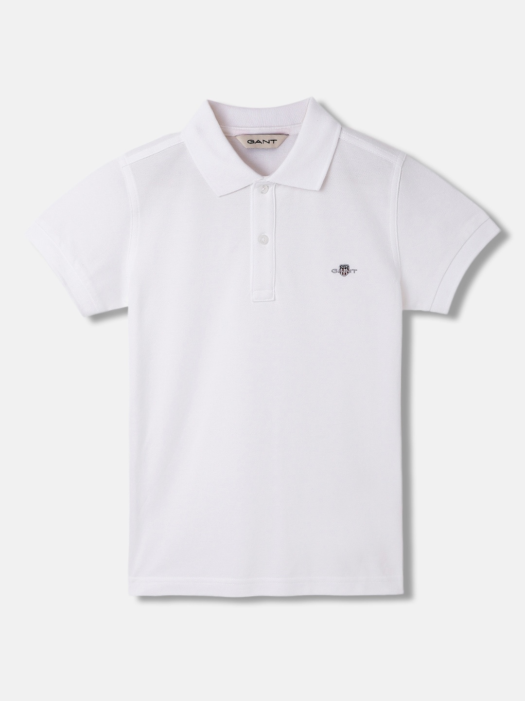 

GANT Boys Polo Collar Pure Cotton T-shirt, White