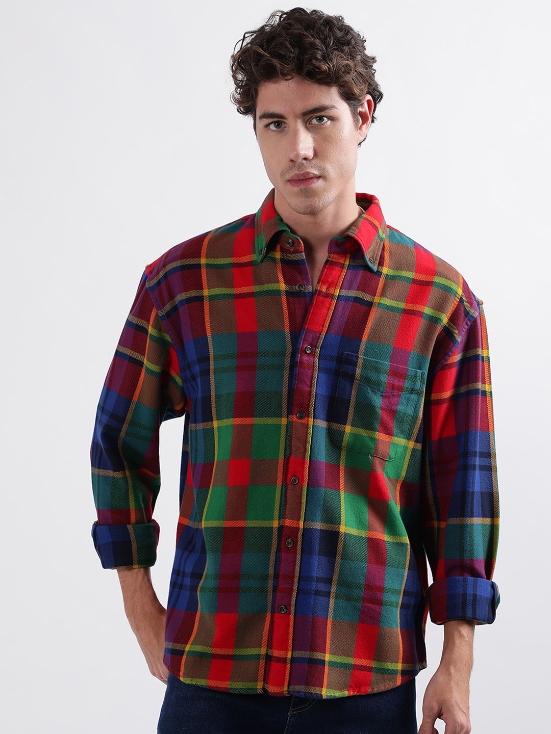 

GANT Relaxed Fit Checked Twill Casual Shirt, Red