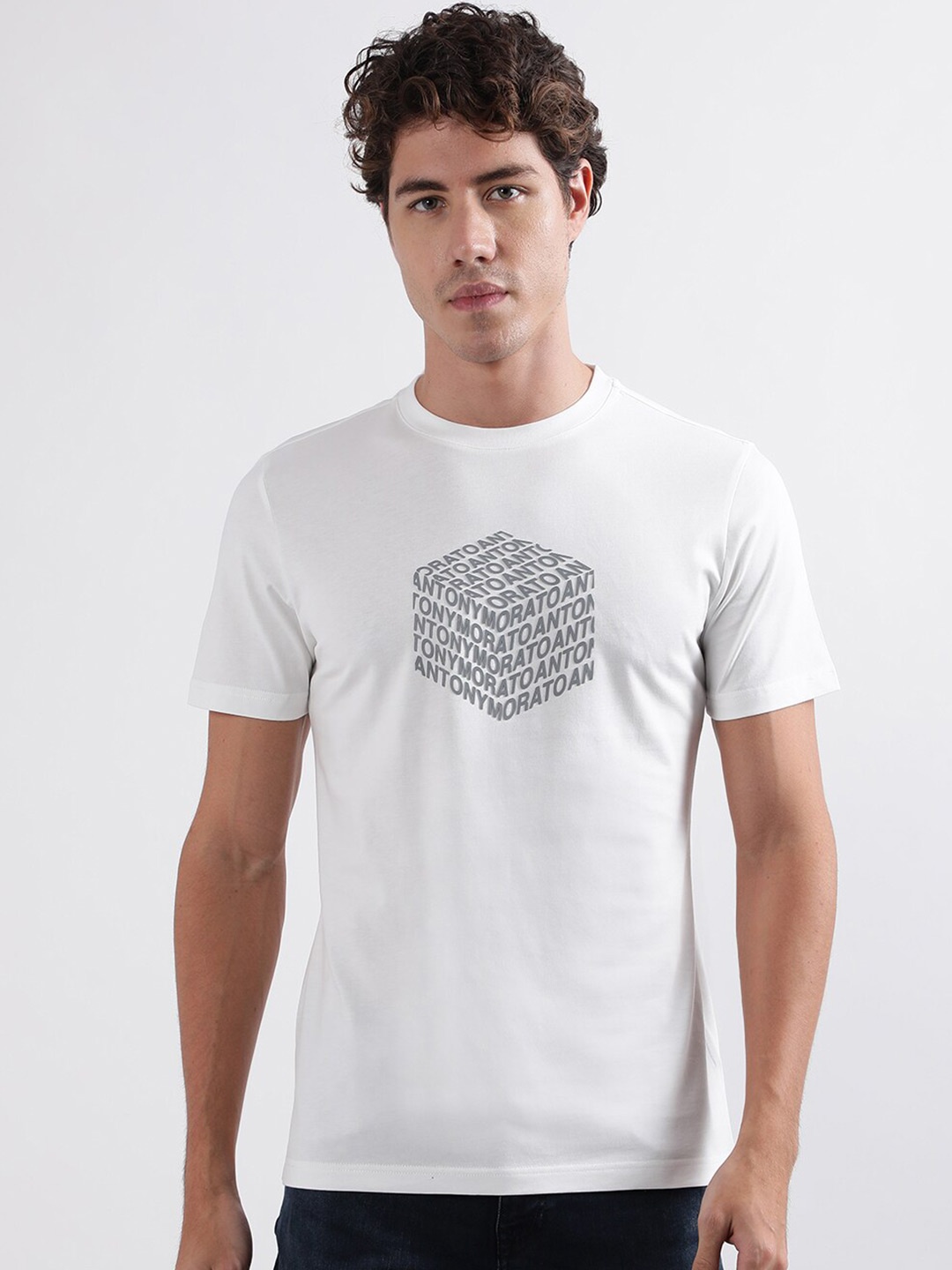 

Antony Morato Printed Pure Cotton T-shirt, White