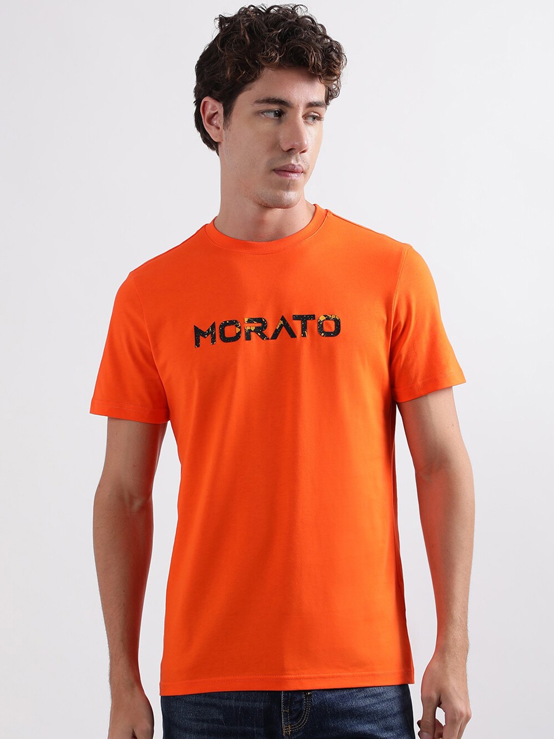 

Antony Morato Printed Pure Cotton T-shirt, Orange