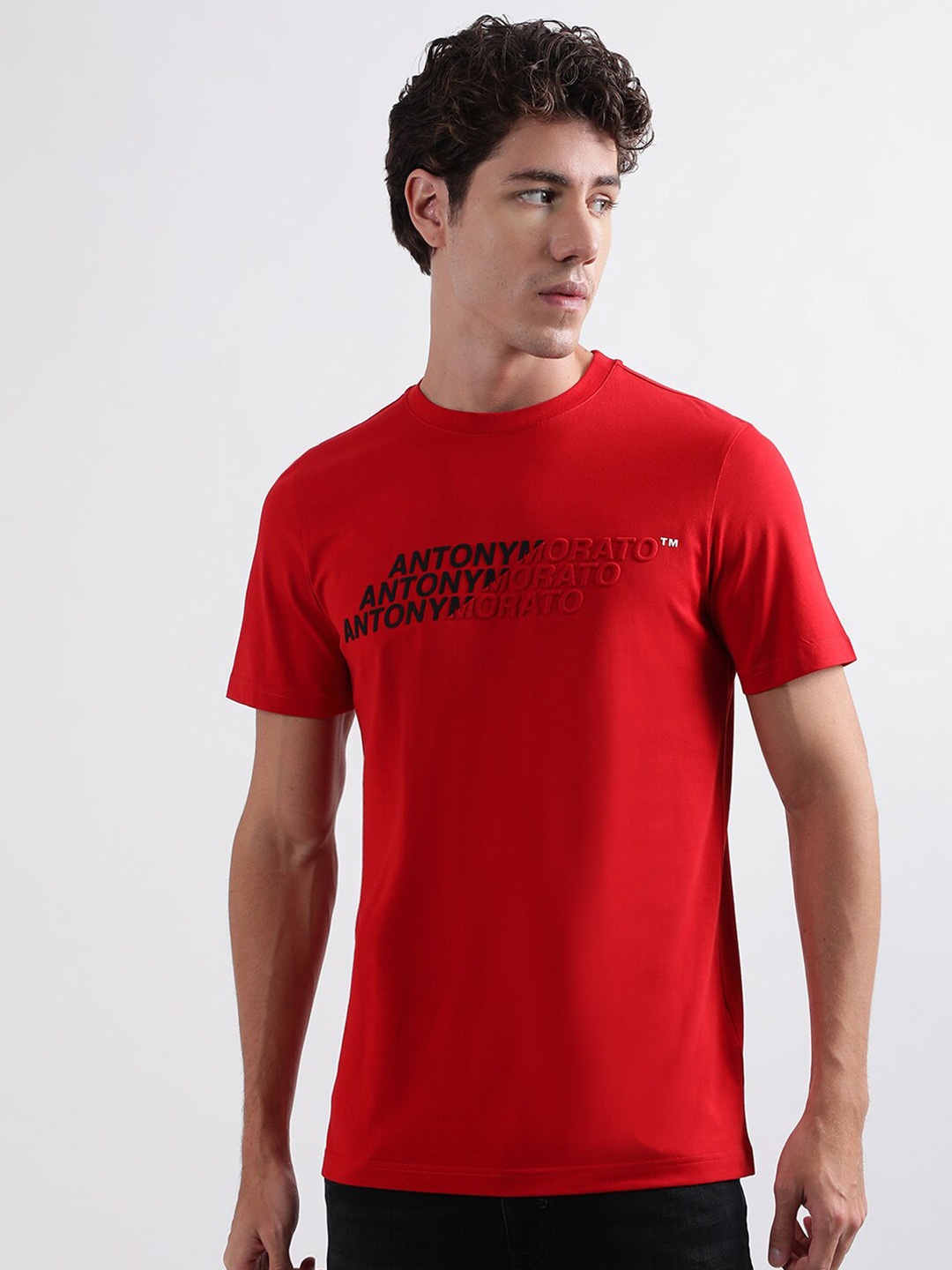

Antony Morato Typography Printed T-shirt, Red