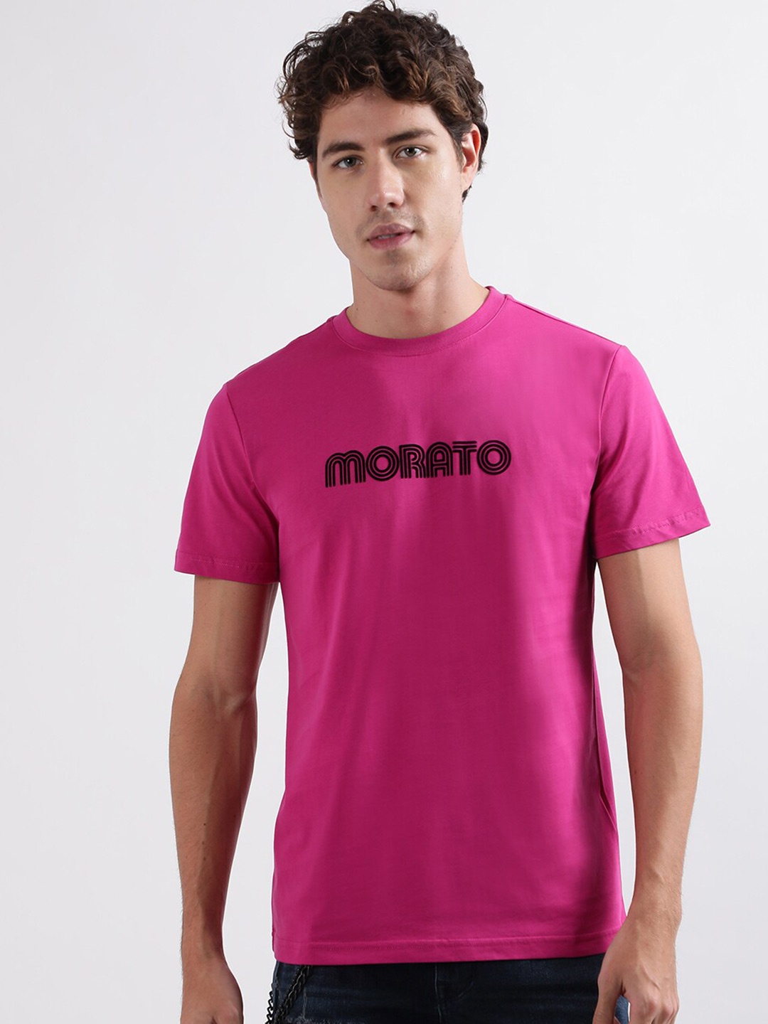 

Antony Morato Typography Printed Slim Fit T-shirt, Pink