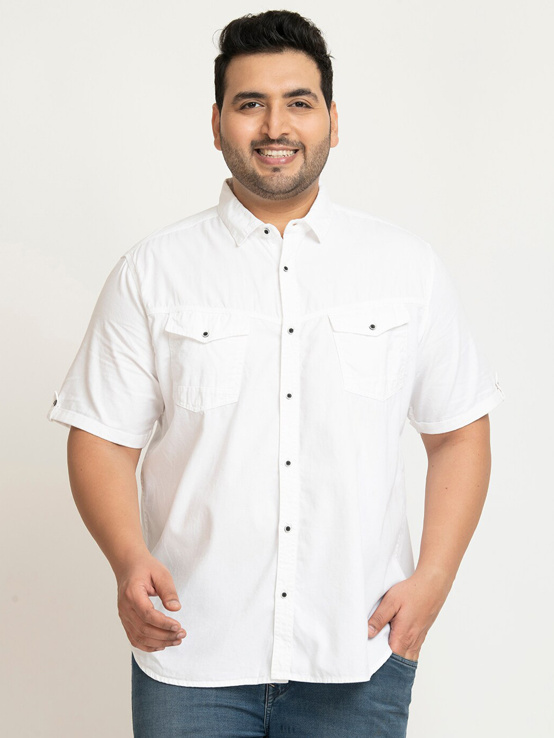 

IVOC Plus Plus Size Opaque Casual Shirt, White