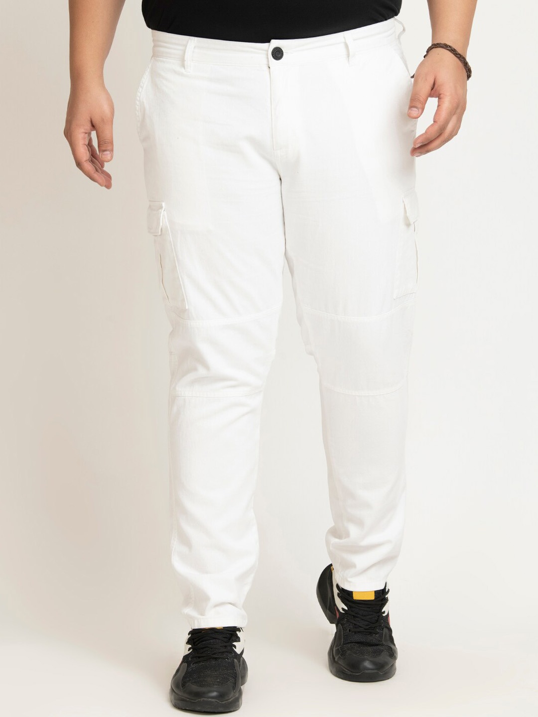 

IVOC Plus Men Cotton Cargos Trousers, White