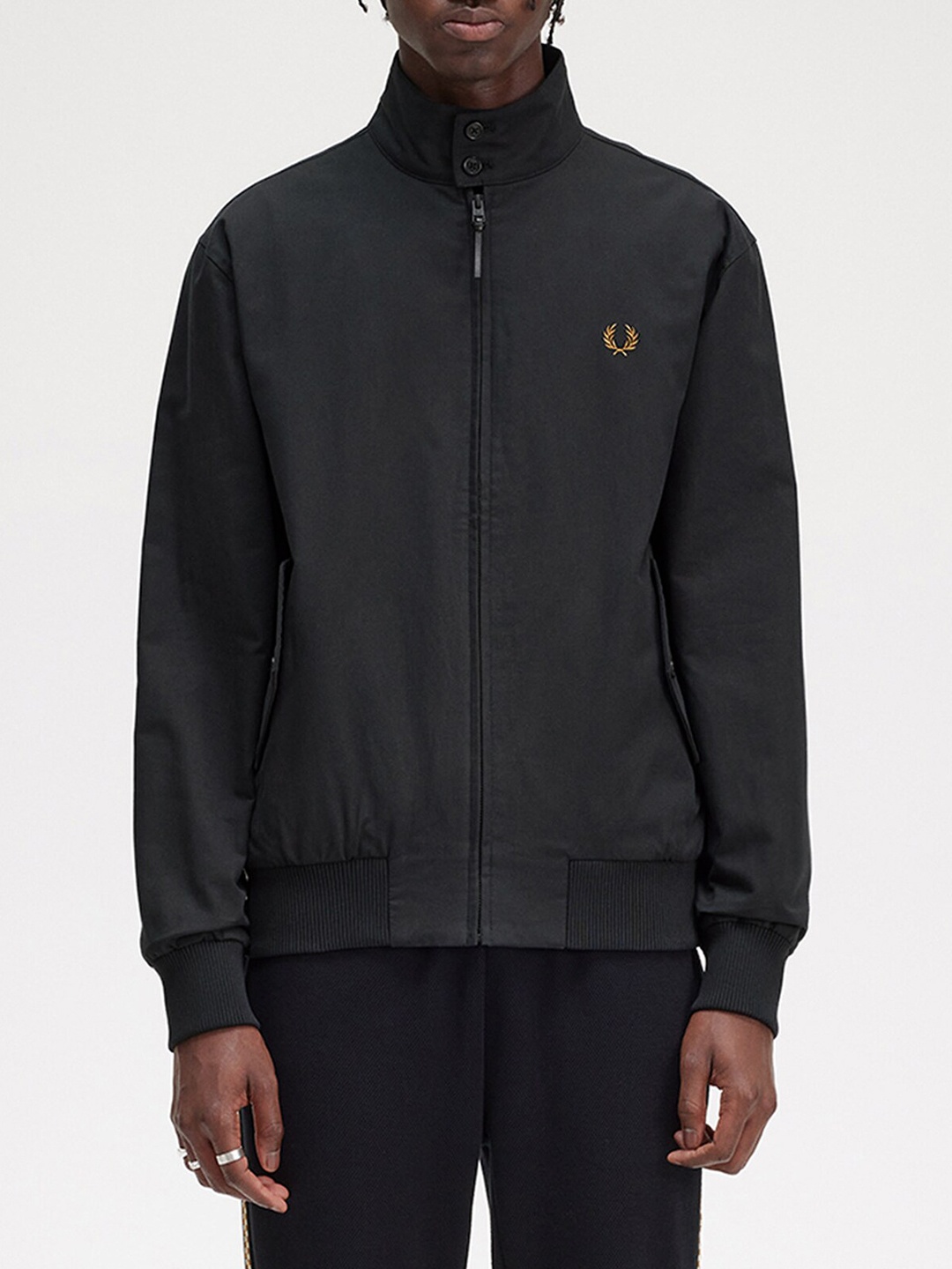 

Fred Perry Mock Collar Longline Bomber Jacket, Black