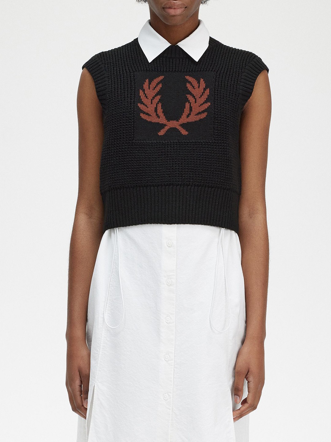 

Fred Perry Geometric Printed Sweater Vest, Black