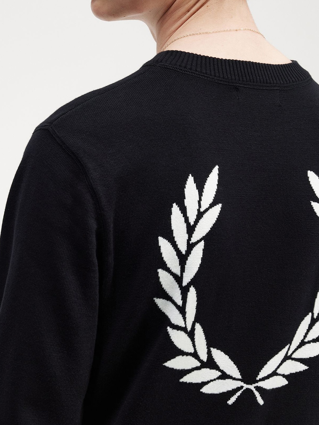 

Fred Perry Graphic Printed Pure Cotton Pullover Sweater, Black