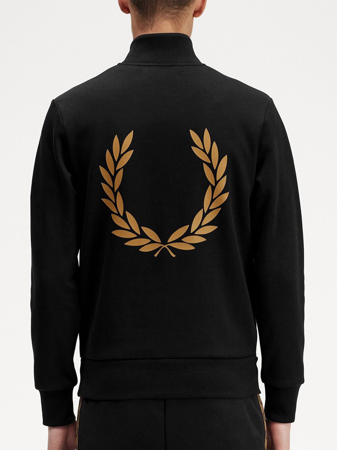 

Fred Perry Graphic Printed Mock Neck Pullover, Black