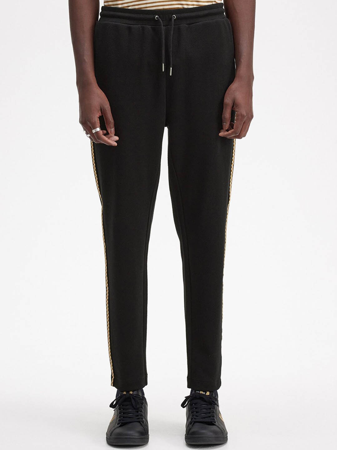 

Fred Perry Men Mid-Rise Pure Cotton Regular Track Pants, Black