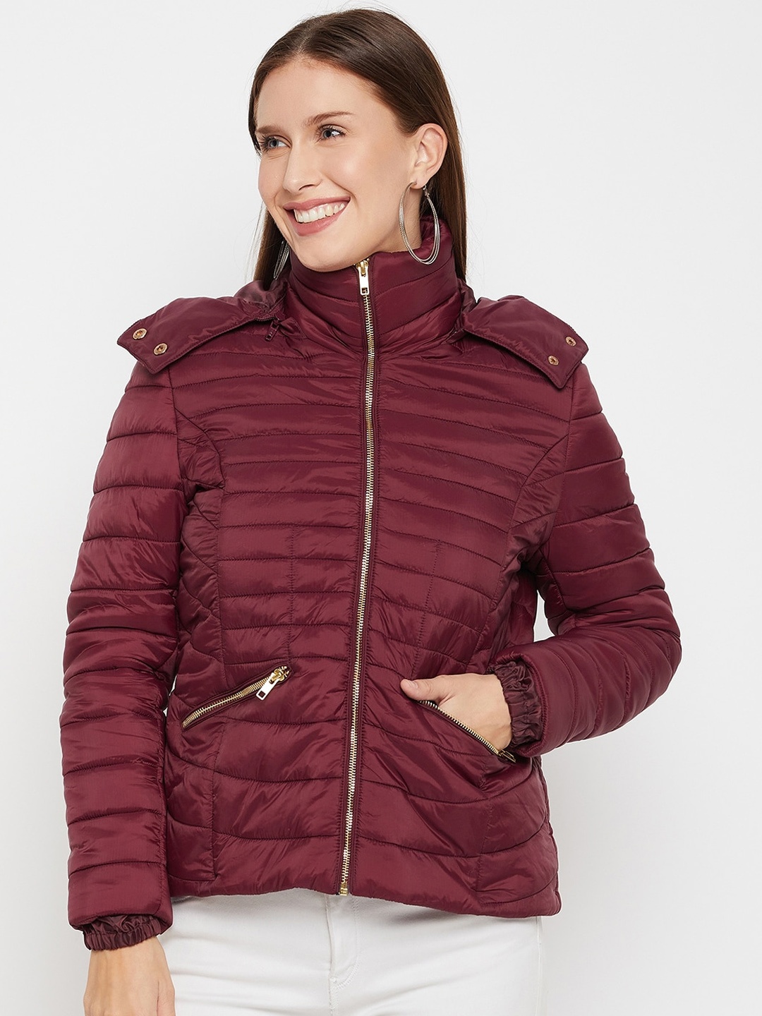 

Cantabil Lightweight Hooded Padded Jacket, Maroon