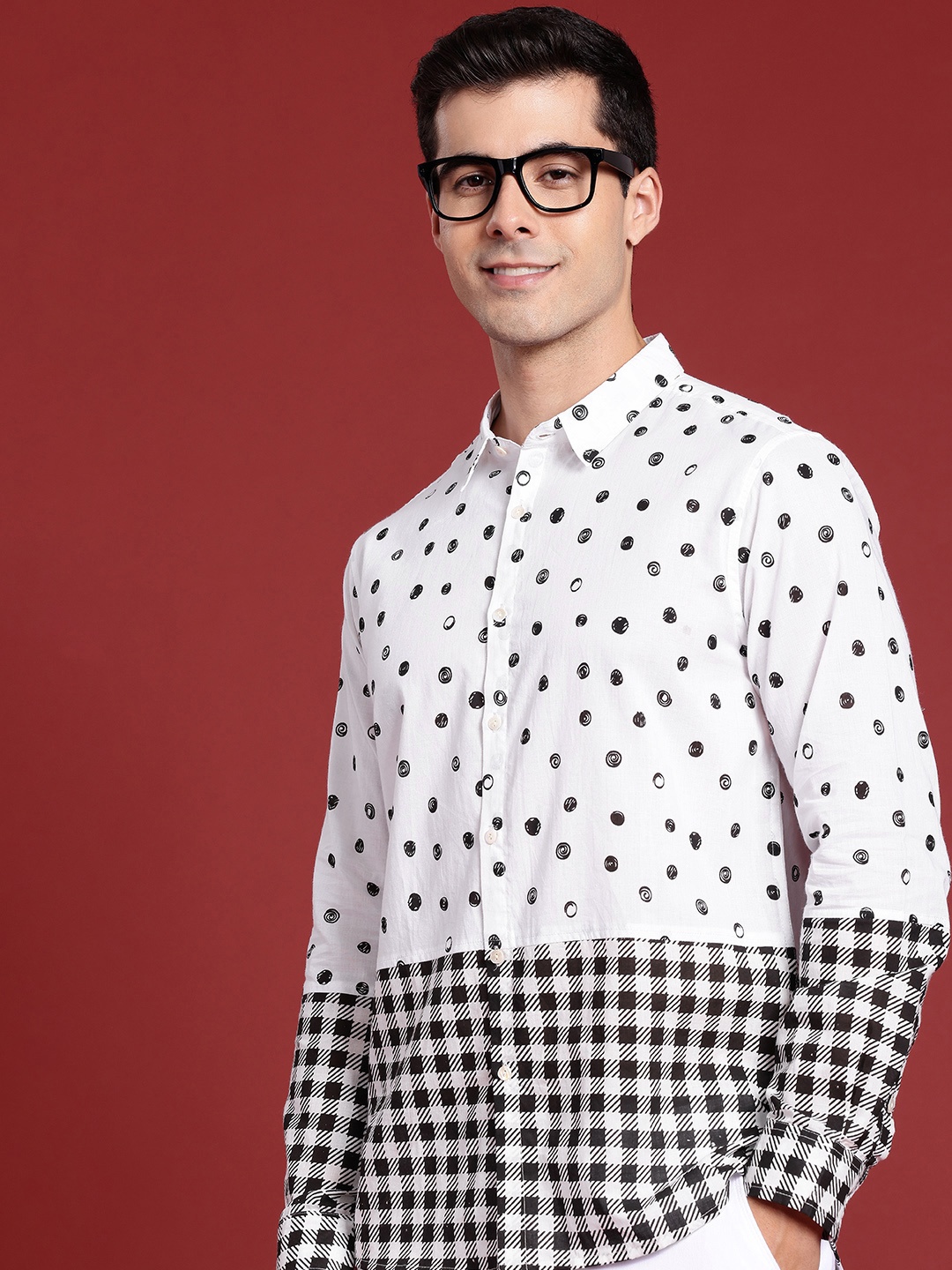 

Anouk Geometric Printed Pure Cotton Casual Shirt, White