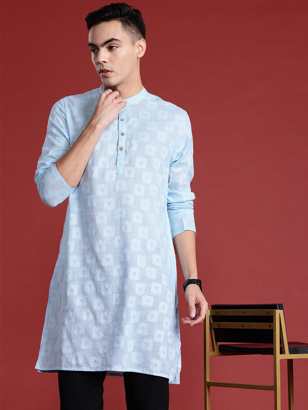 

Anouk Woven Design Pure Cotton Kurta, Blue