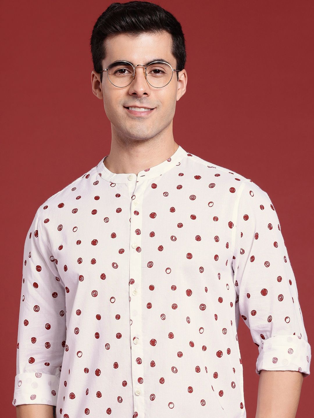 

Anouk Pure Cotton Geometric Printed Casual Shirt, White
