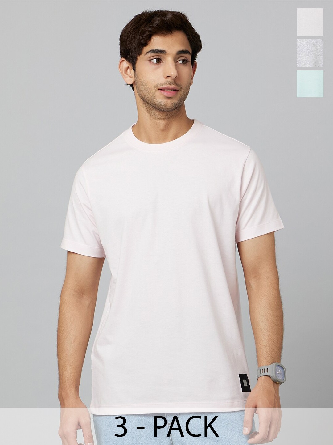 

Smugglerz Pack Of 3 Round Neck Antimicrobial Sports T-shirt, Pink