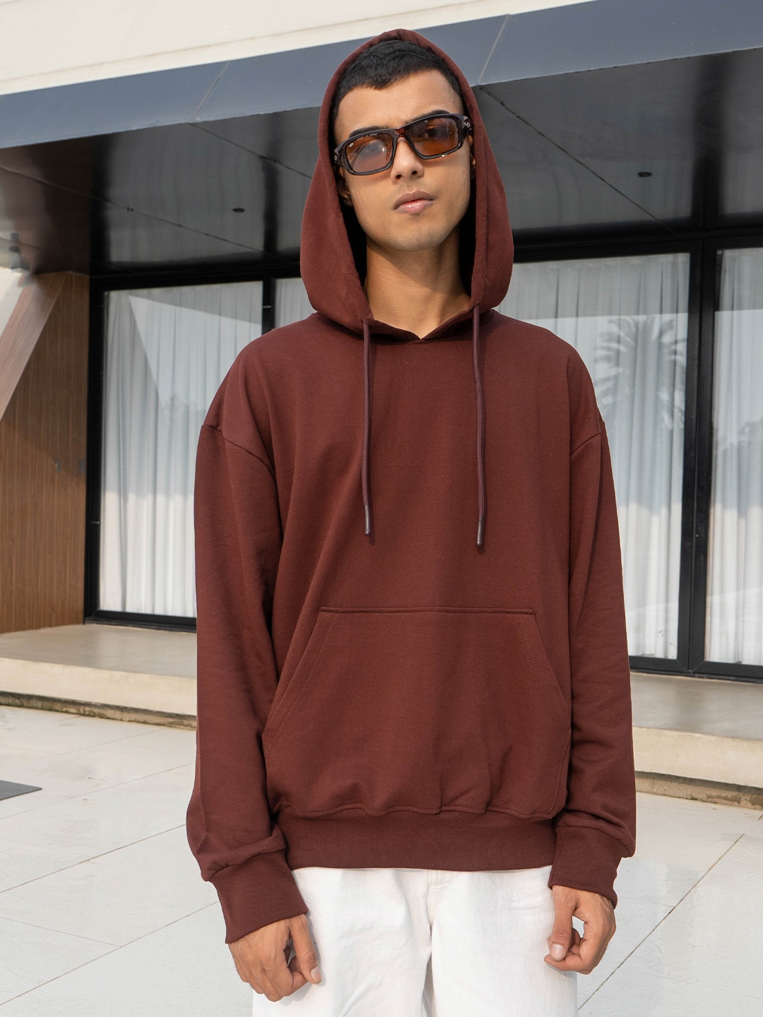 

COLOR CAPITAL Unisex Hooded Fleece Sweatshirt, Brown