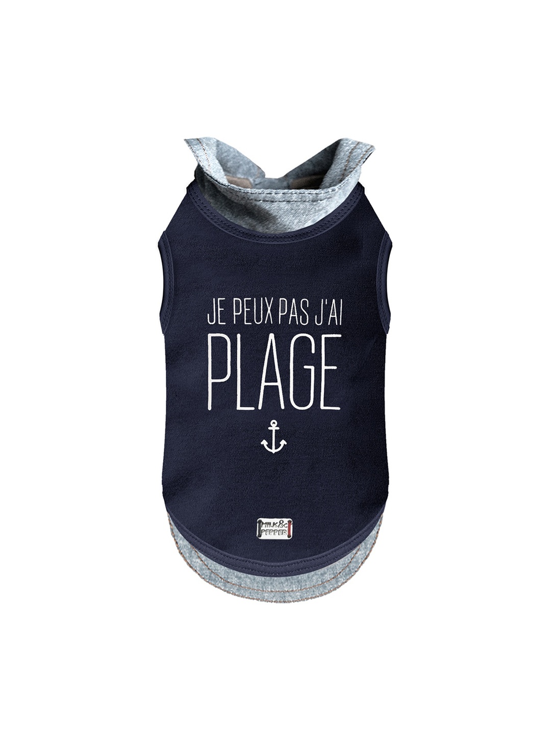 

Milk & Pepper Printed Dog T-Shirt, Navy blue