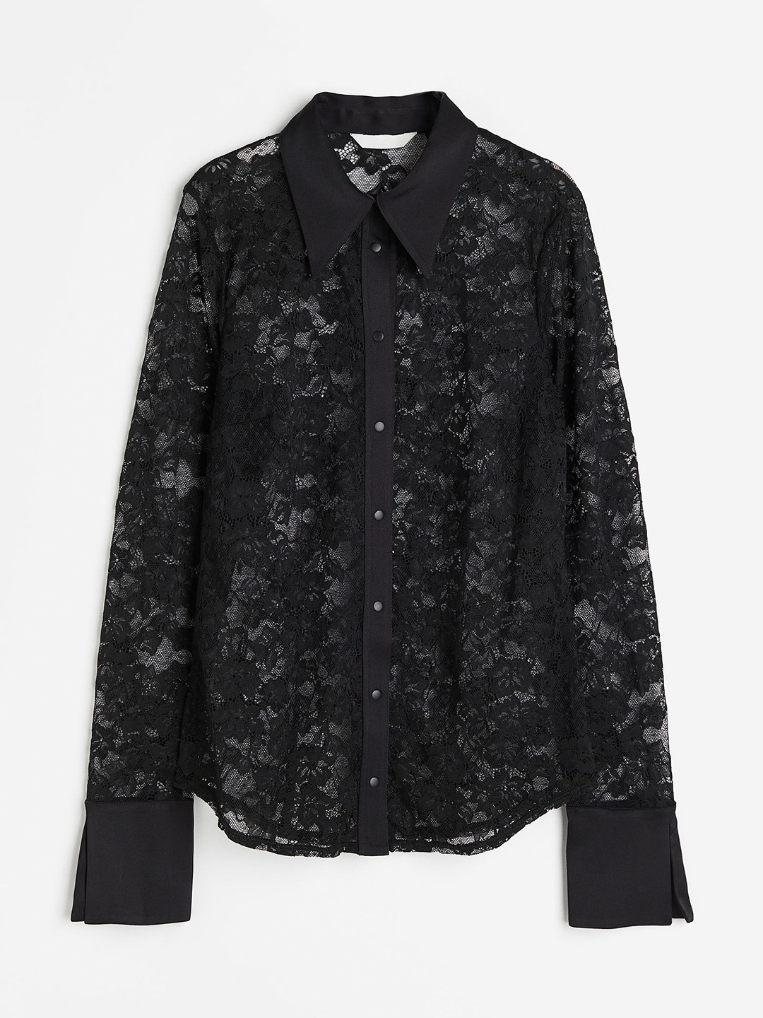 

H&M Women Lace Shirt, Black