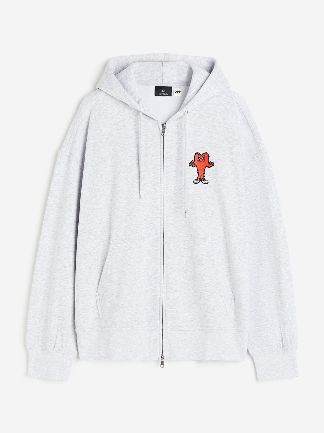 

H&M Oversized Fit Zip-Through Hoodie, Grey