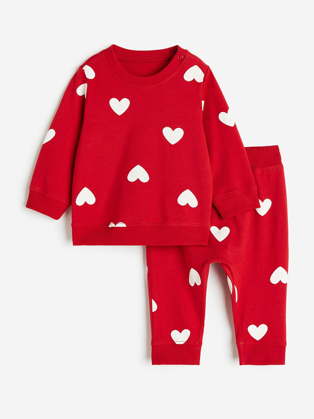 

H&M Boys Pure Cotton 2-Piece Patterned Jersey Set, Red