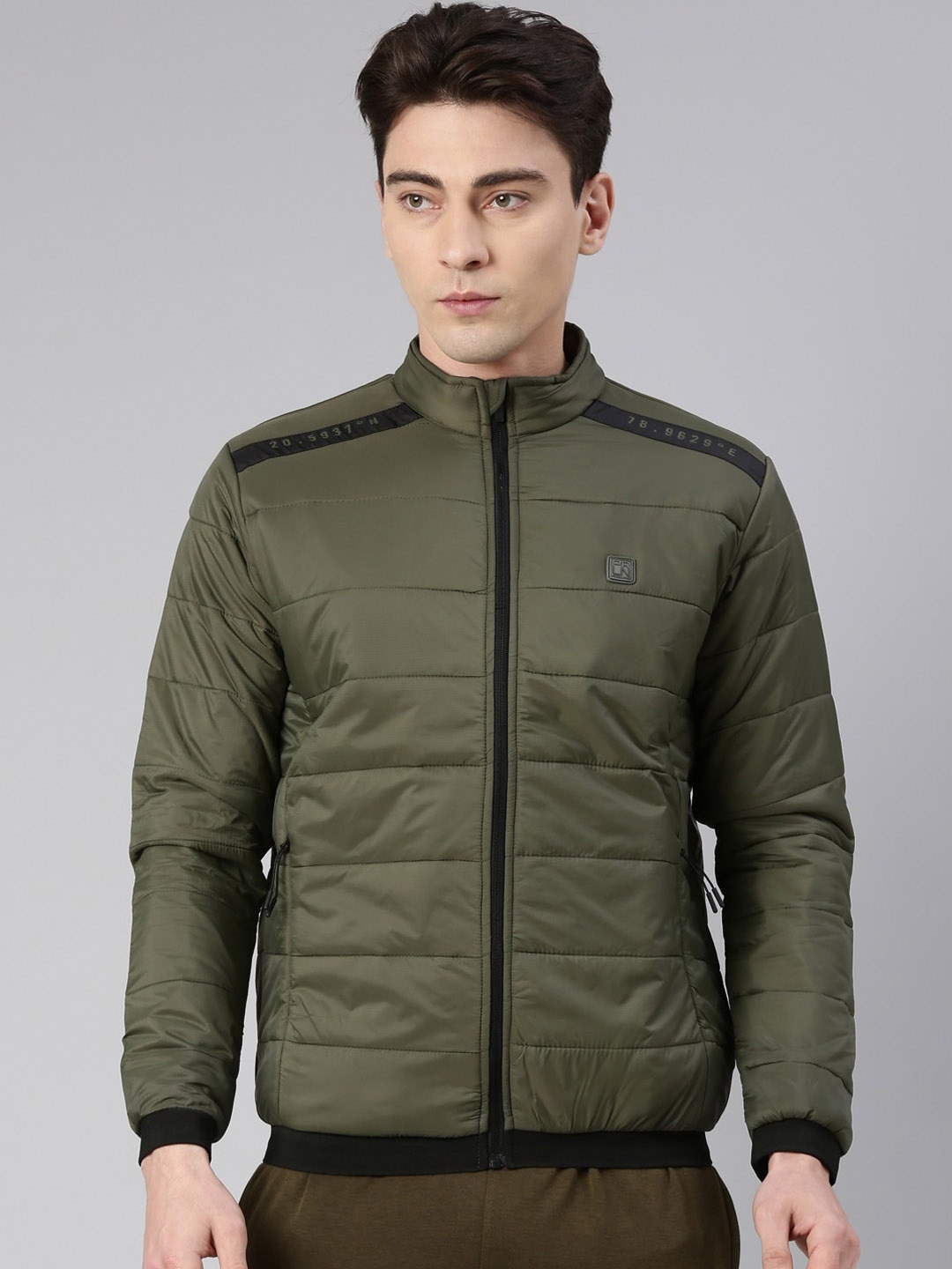 

Proline Mock Collar Long Sleeves Padded Jacket, Olive