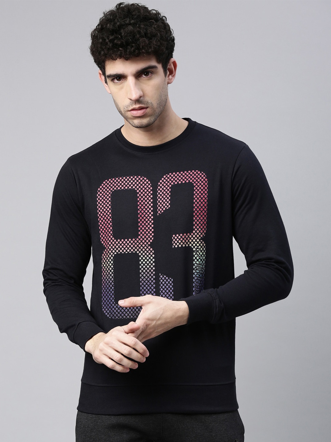 

Proline Printed Cotton Pullover Sweatshirt, Navy blue