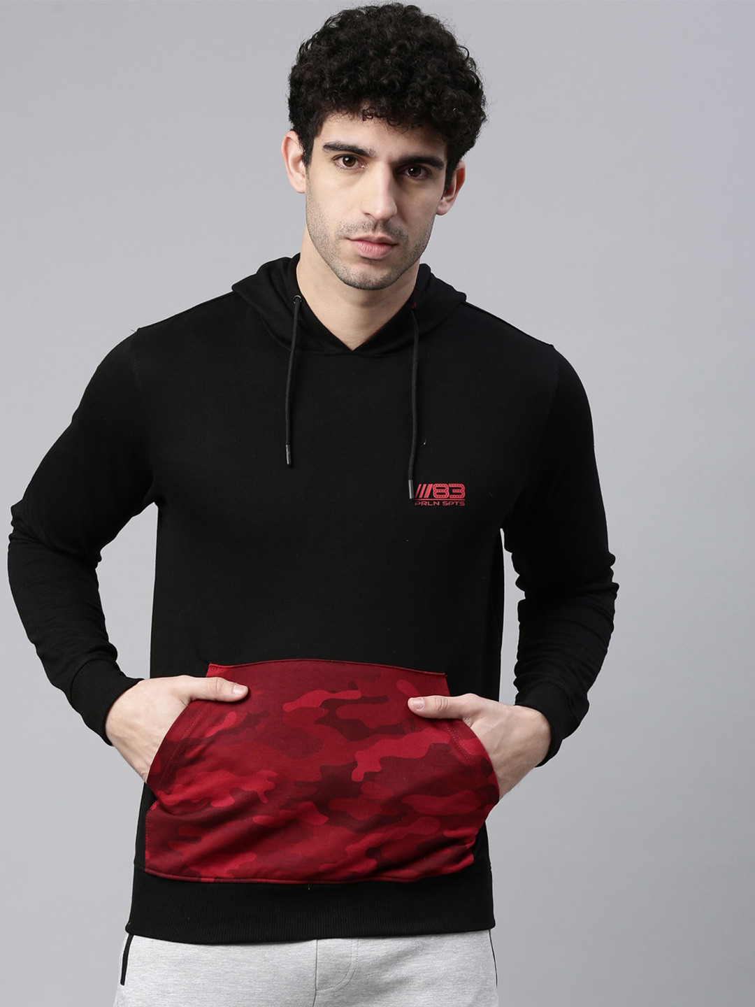 

Proline Hooded Cotton Pullover Sweatshirt, Black
