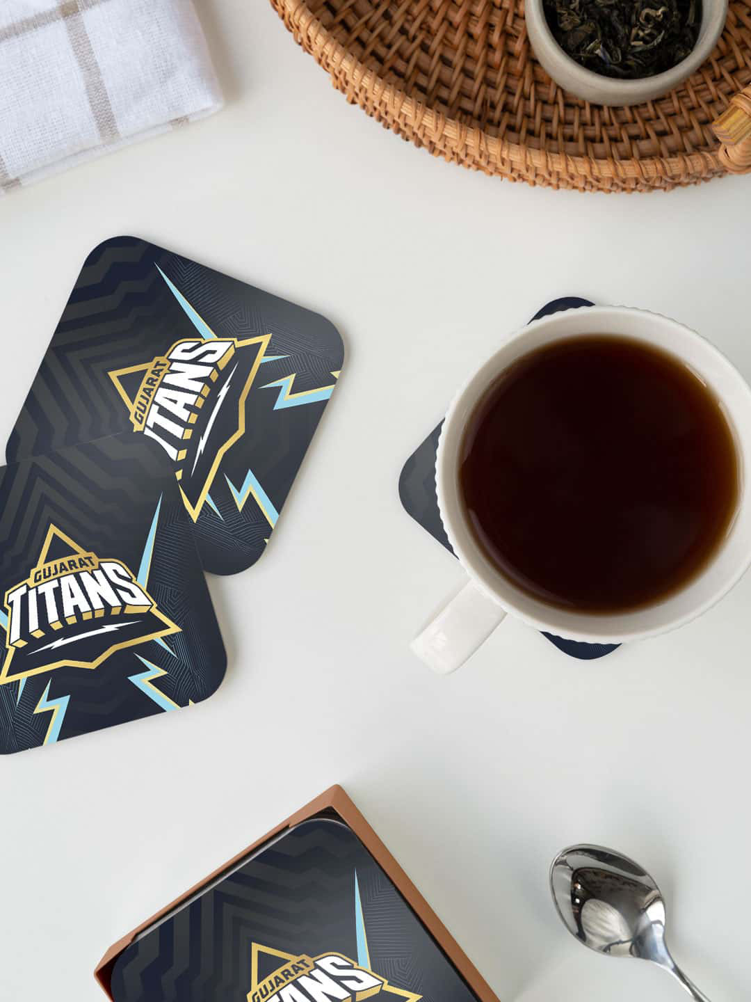 

macmerise Black & Blue Gujarat Titans Thunder Printed Square Coaster