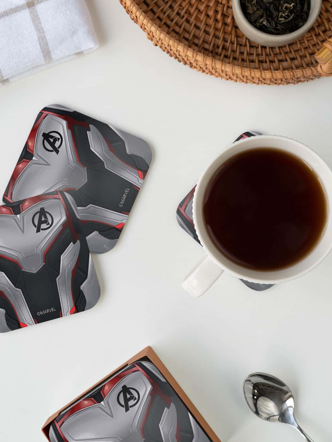 

macmerise Black & Grey Avengers Endgame Suit Printed Square Coaster
