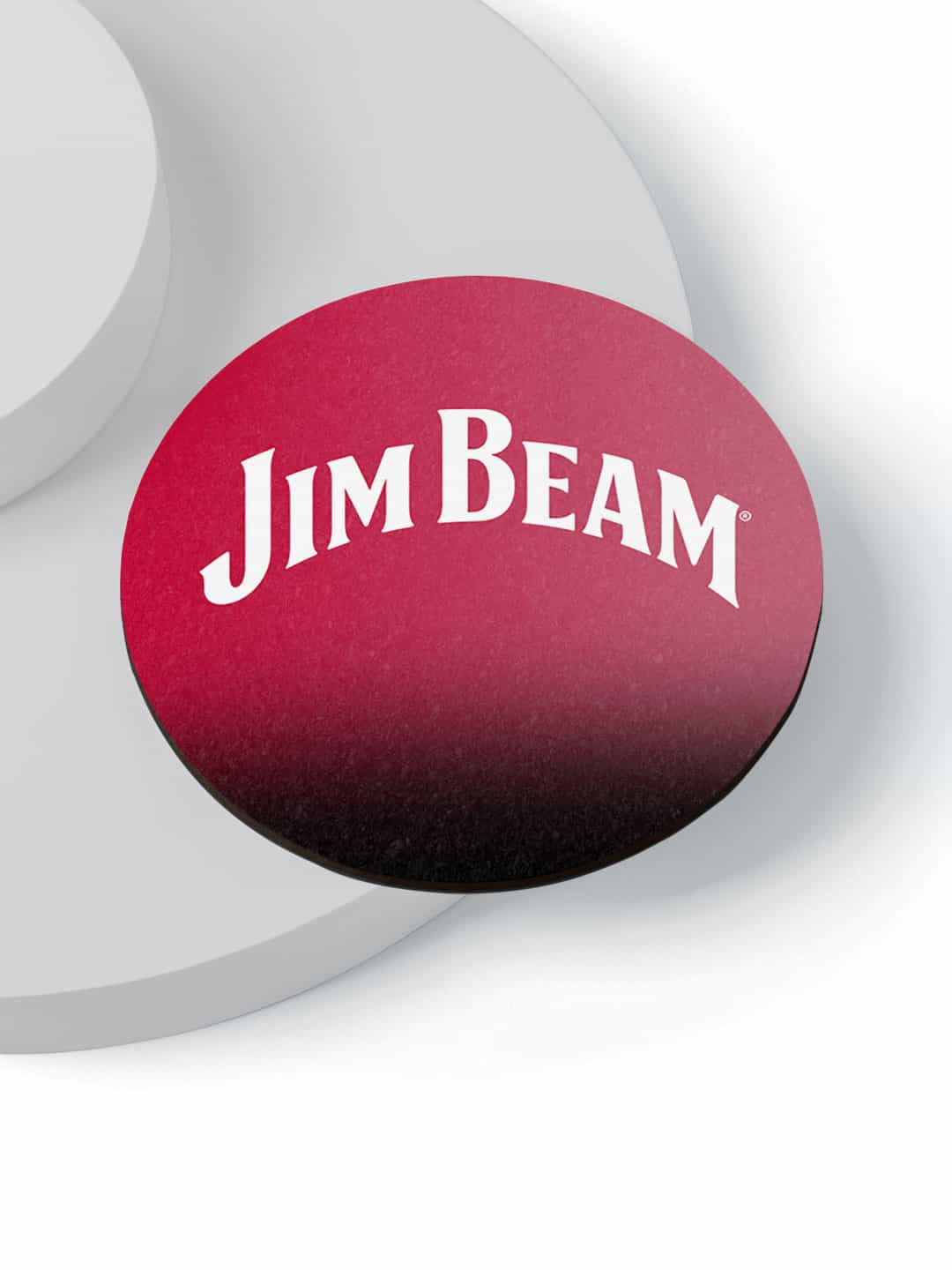 

macmerise Red & White 6-Pieces Jim Beam Red Fade Printed Circle Coasters