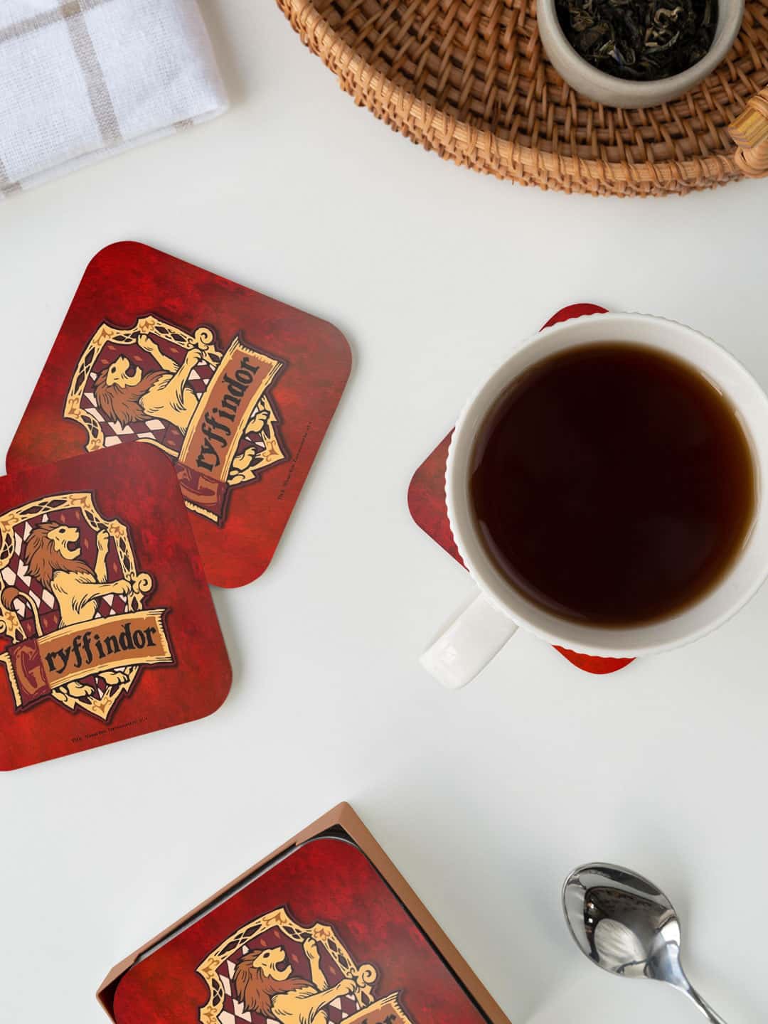 

macmerise Red & Yellow Crest Gryffindor Printed Square Coaster