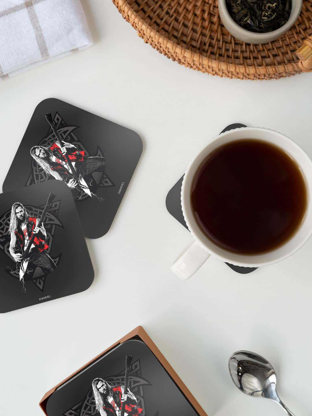 

macmerise Black & Grey Ravager Thor Swag Printed Square Coaster
