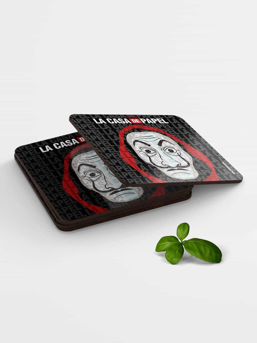 

macmerise Black & Red La Casa De Papel Printed Square Coaster