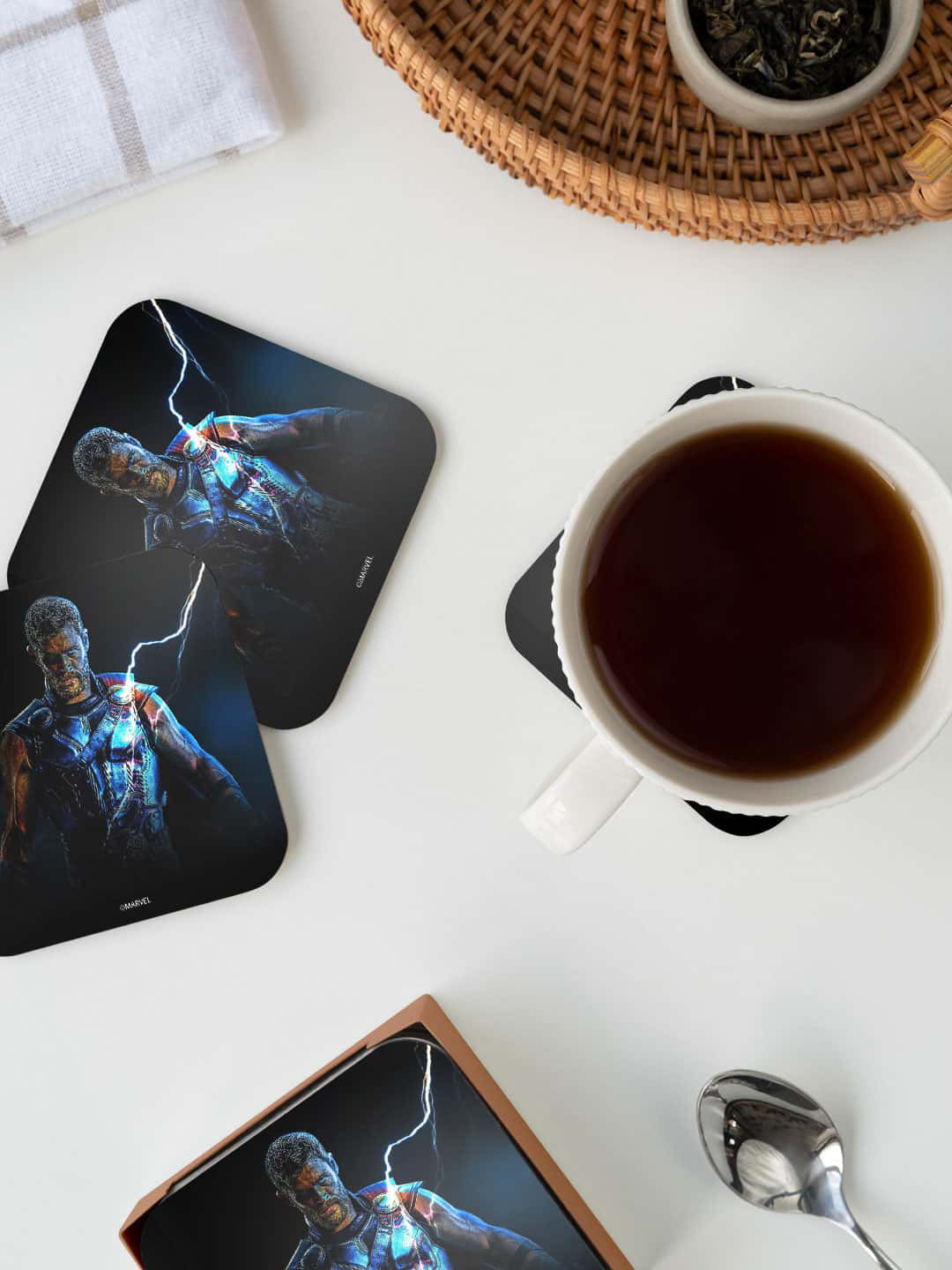 

macmerise Black & Blue The Thor Triumph Printed Square Coaster