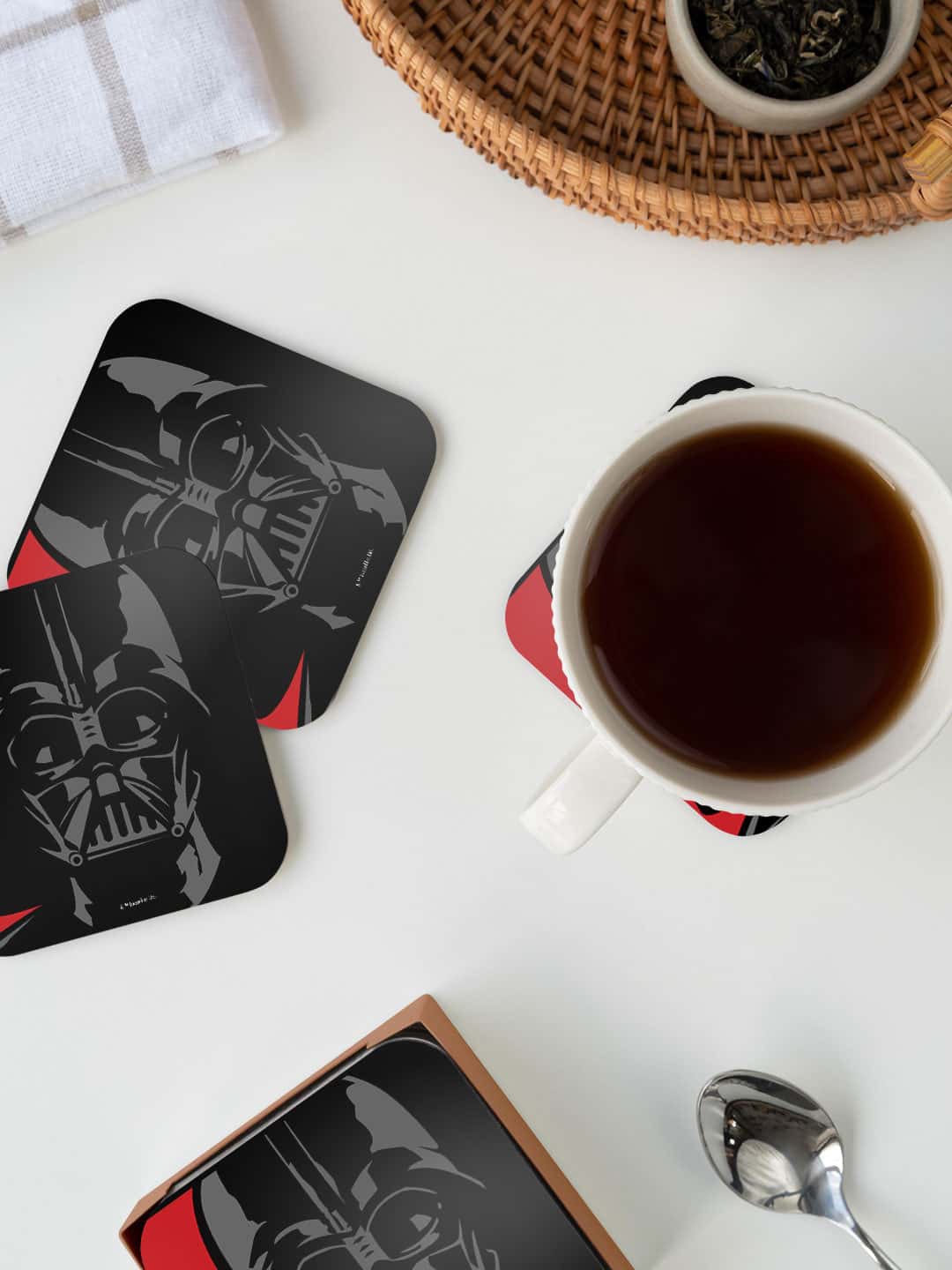 

macmerise Star Wars Black & Red Vader Printed Square Coaster