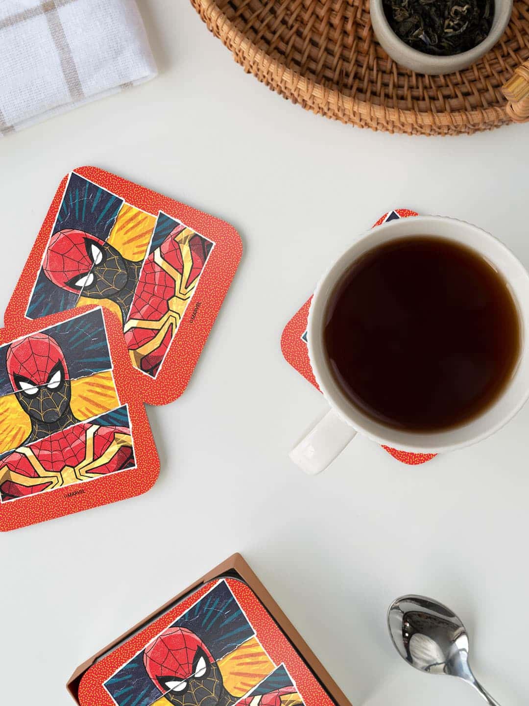 

macmerise Marvel Red & Yellow Spider-Man Engage Printed Square Coaster