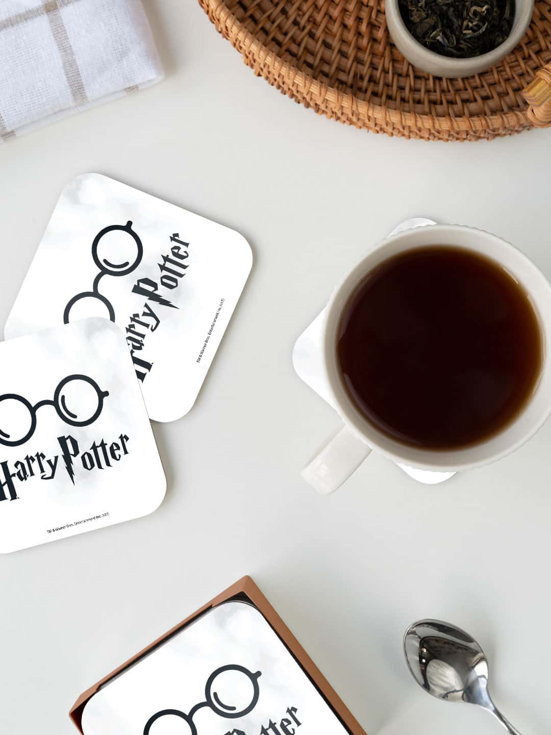 

macmerise Harry Potter White & Black The Boy Who Lived Printed Square Coaster
