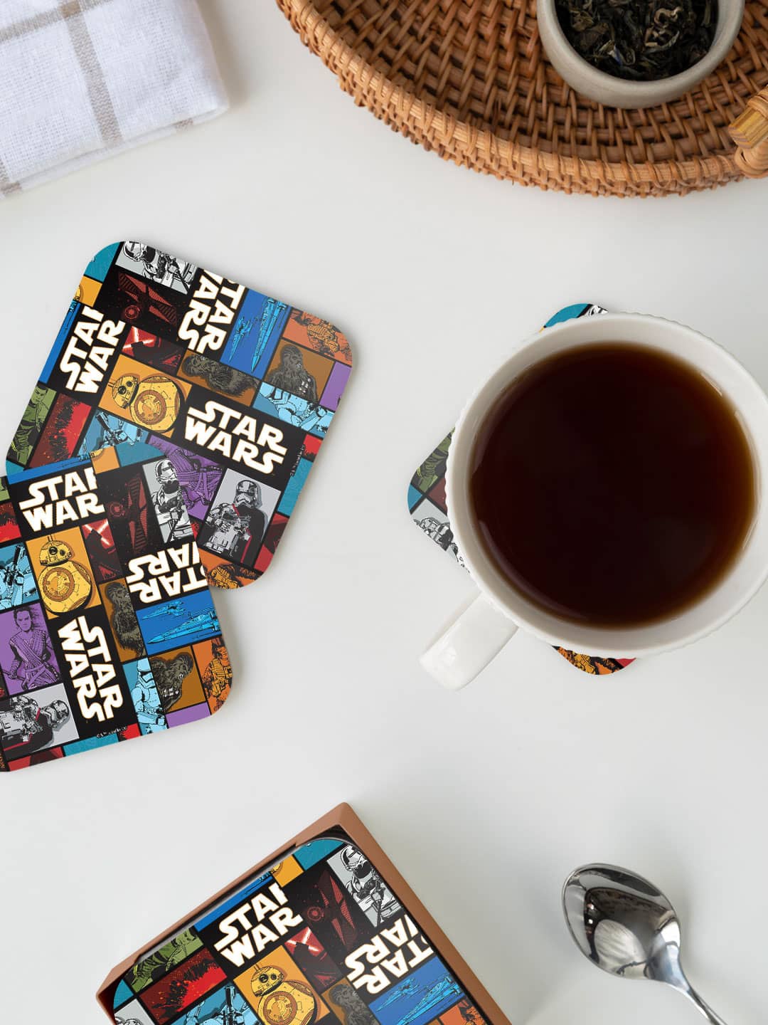 

macmerise Star Wars Blue & Purple The Force Awakens Printed Square Coaster