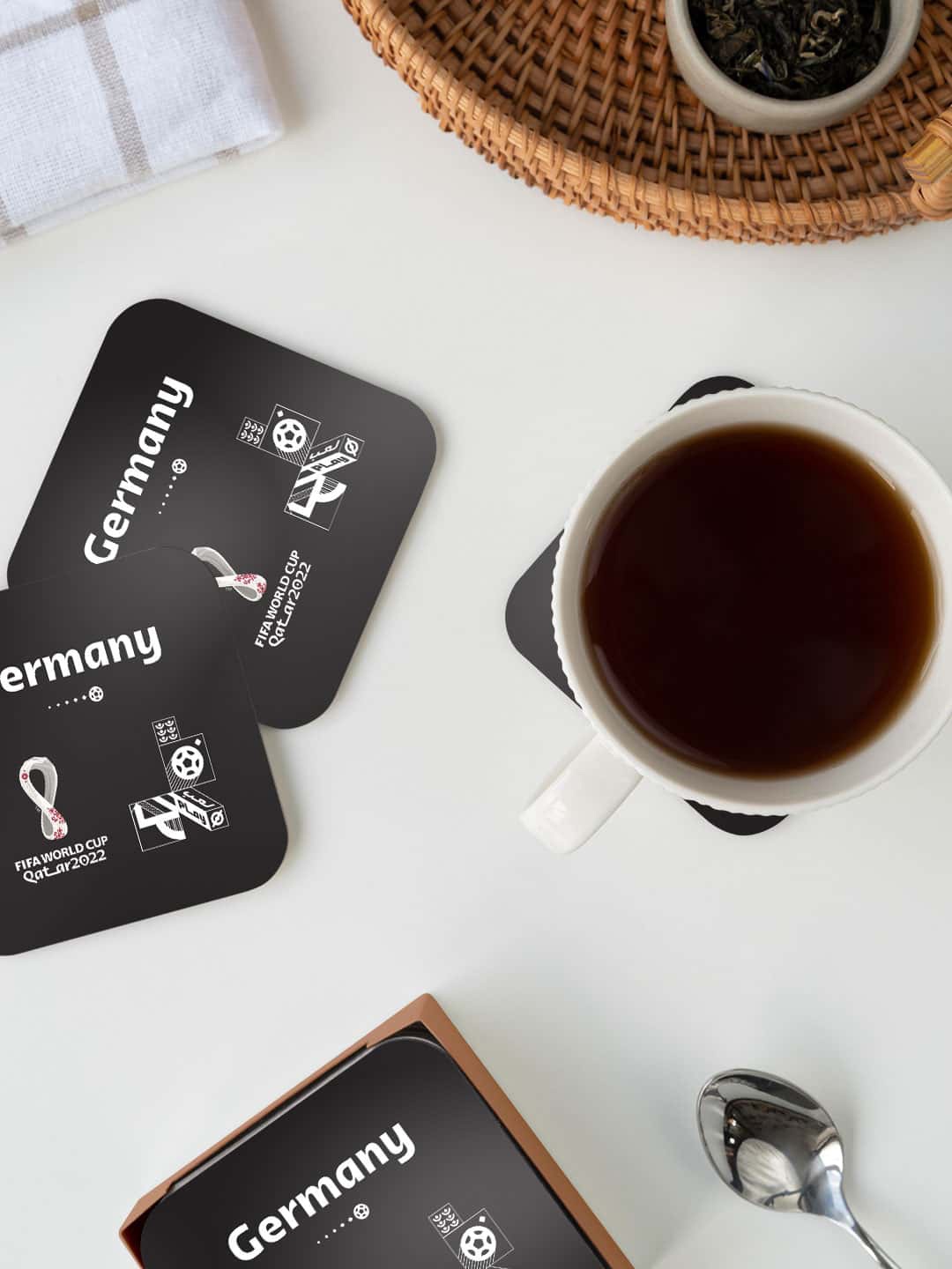 

macmerise Black & White FIFA Germany Printed Square Coaster