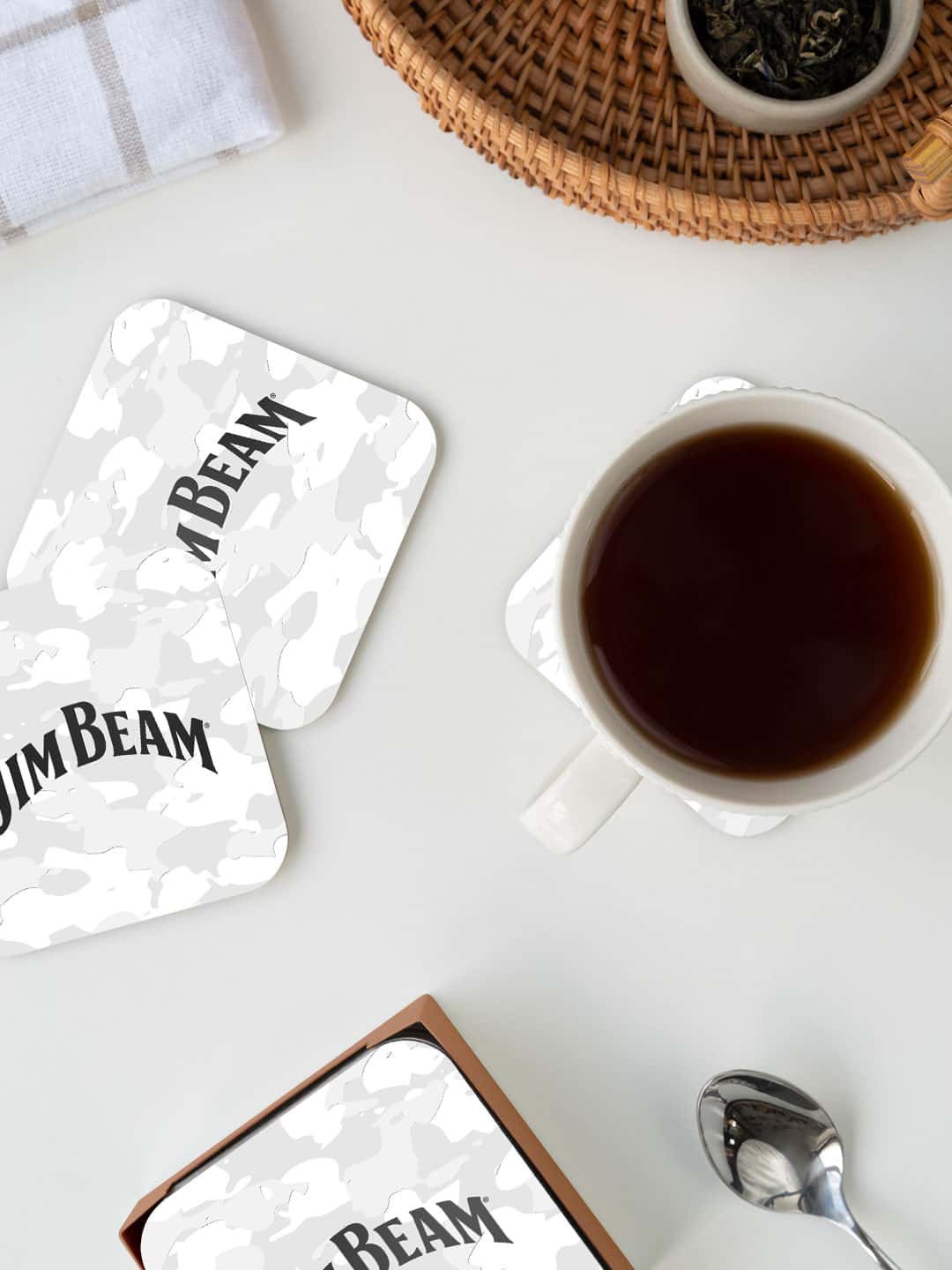 

macmerise Jim Beam White & Black Camouflage Printed Square Coaster