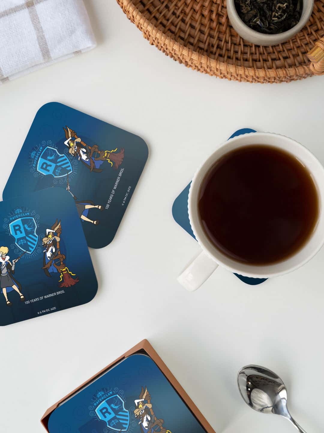 

macmerise Warner Bros Blue & Grey Looney Ravenclaw Printed Square Coaster