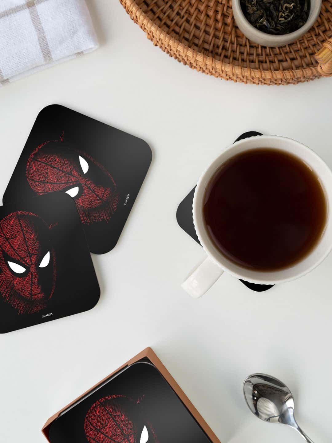 

macmerise Black & Red Sketch Out Spider Man Printed Square Coaster