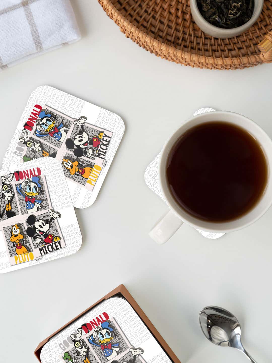 

macmerise Disney Grey & White Dudes Printed Square Coaster