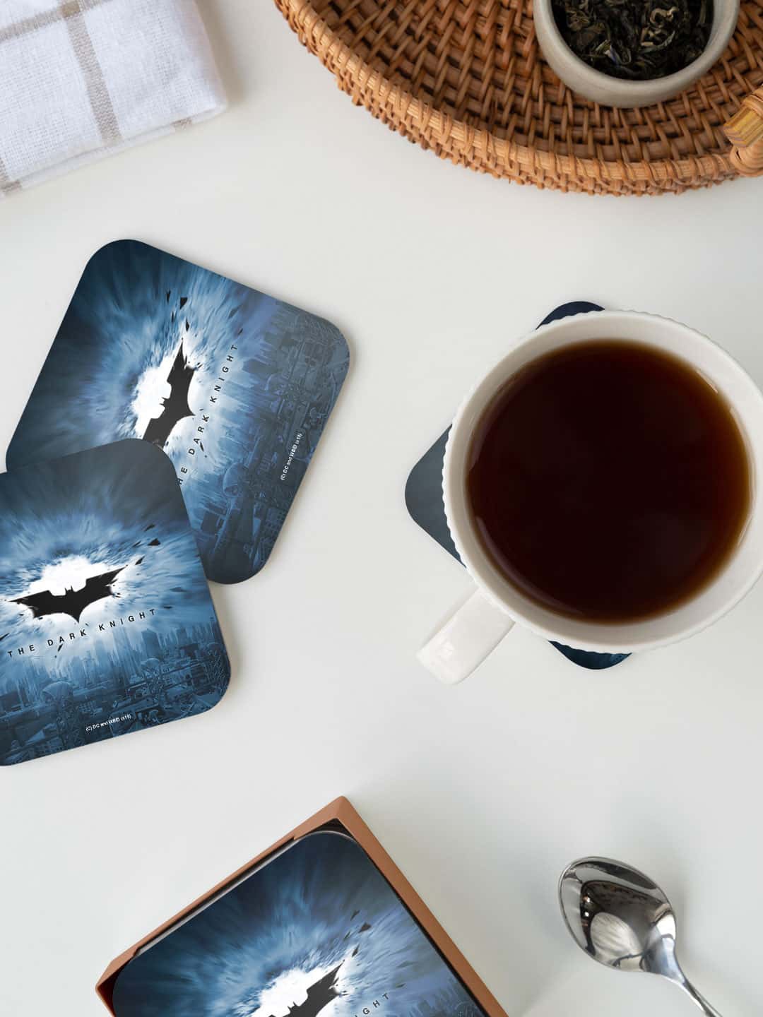 

macmerise DC Comics Blue & Black The Dark Knight Printed Square Coaster