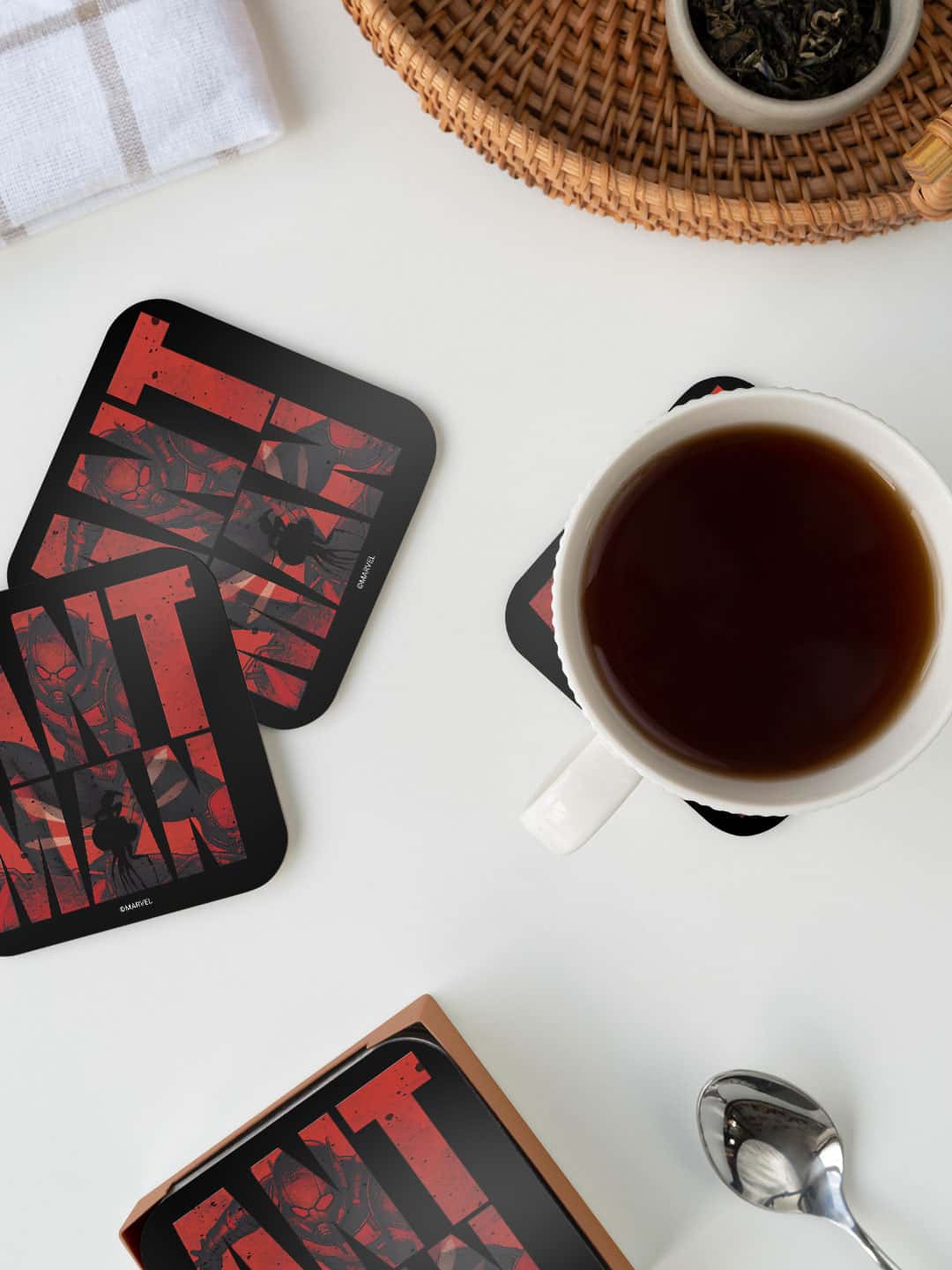 

macmerise Red & Black Astonishing Ant Man Printed Square Coaster