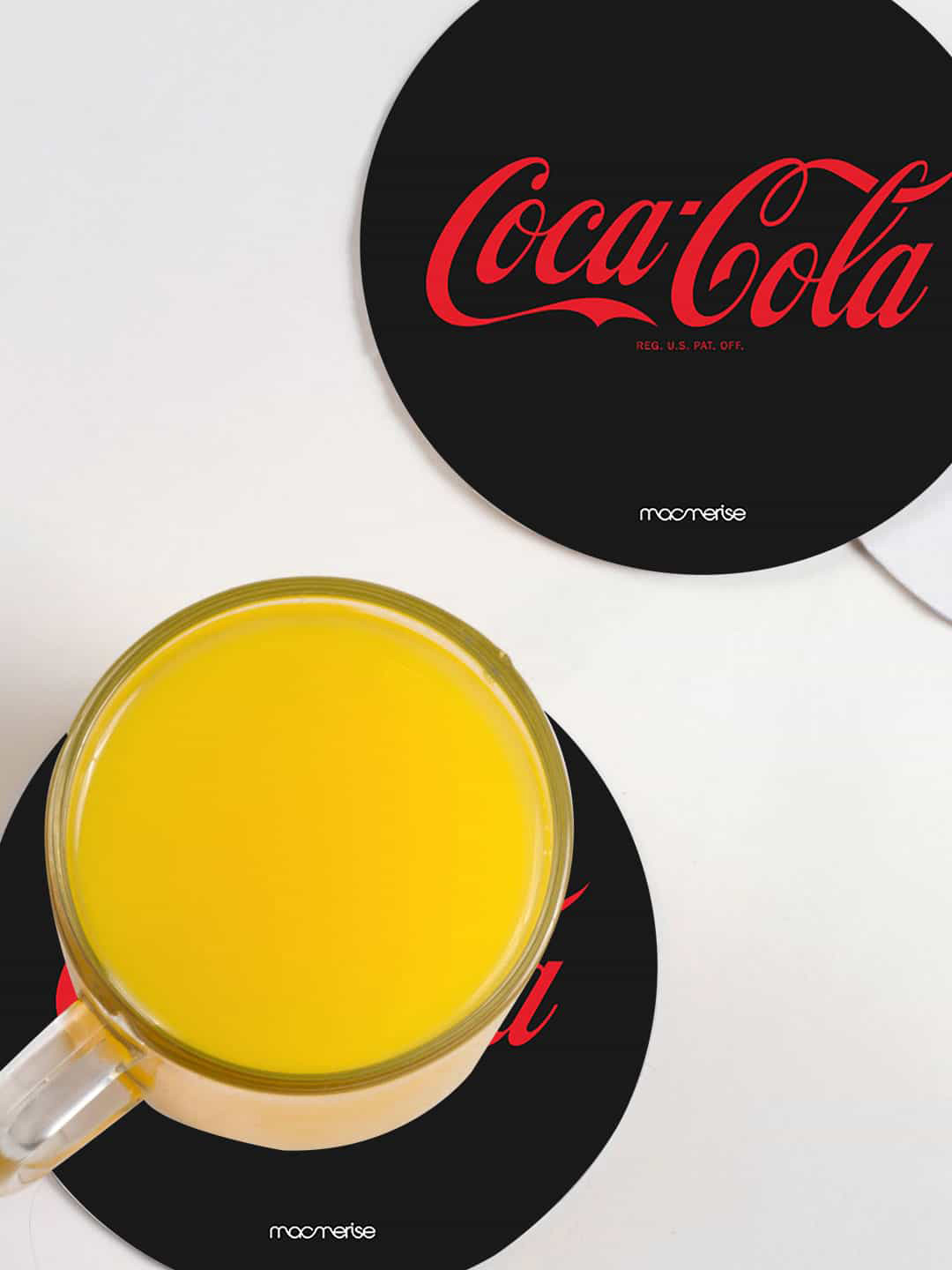 

macmerise Black & Red Coca Cola Printed Round Coaster