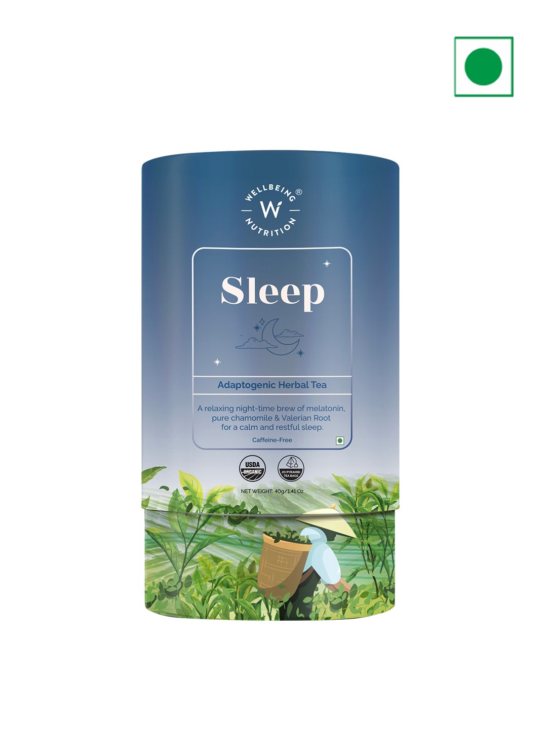 

Wellbeing Nutrition Sleep Adaptogenic Herbal Tea - 40gms, Blue